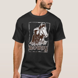 Hallo Südwestliches Landmädchen Rodeo Cowgirl T-Shirt