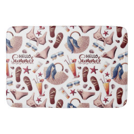 Hallo Summer Beach Vibes Fun Vacation Muster Badematte