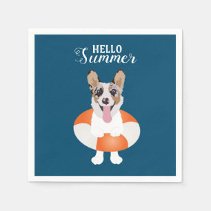 Hallo Summer Corgi Beach Hunde Serviette