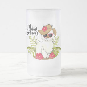 Hallo Summer Llama Mattglas Bierglas