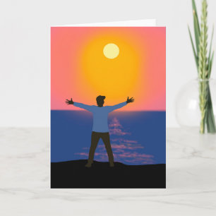 Hallo Sun Magical Sunset Beach Szene Karte