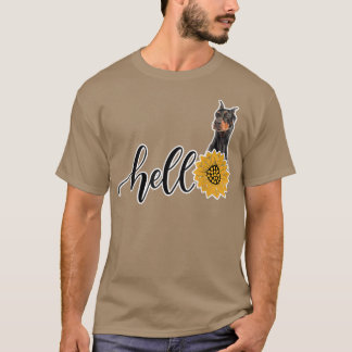 Hallo Sunflower Doberman Pinscher T-Shirt
