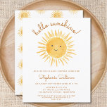 Hallo Sunshine Baby Dusche Einladung<br><div class="desc">Diese niedliche preisgünstige Baby Dusche ist mit einer Aquarellsonne dekoriert und sagt Hallo Sunshine! Ideal für eine geschlechtsneutrale Babydusche. Einfach anpassbar. Weil wir unsere Kunstwerke erstellen,  werden Sie dieses exakte Bild von anderen Designern nicht finden. Original Wasserfarbe © Michele Davies.</div>
