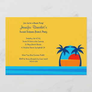 Hallo Sunshine Beach Party Custom Einladung