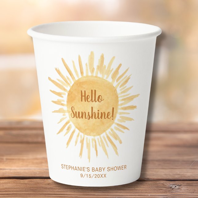 Hallo Sunshine Boho Baby Dusche Pappbecher (Von Creator hochgeladen)