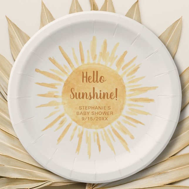 Hallo Sunshine Boho Baby Dusche Pappteller (Von Creator hochgeladen)