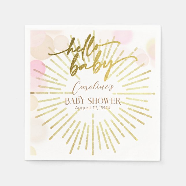 Hallo Sunshine Boho Moderne Happy Baby Girl Dusche Serviette (Vorderseite)