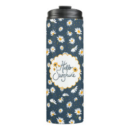 Hallo Sunshine Daisy Floral Pattern Thermosbecher