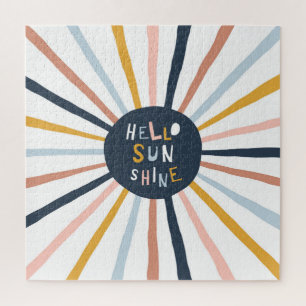 Hallo Sunshine: farbenfrohe kindische Typografie