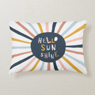 Hallo Sunshine: farbenfrohe kindische Typografie Dekokissen
