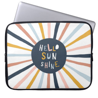 Hallo Sunshine: farbenfrohe kindische Typografie Laptopschutzhülle