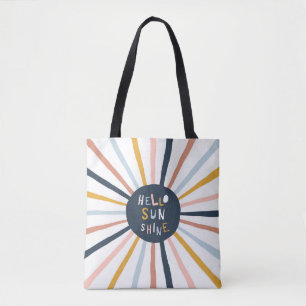 Hallo Sunshine: farbenfrohe kindische Typografie Tasche