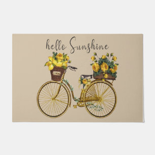 Hallo Sunshine Gelbe Blume Fahrrad Doormat Fußmatte