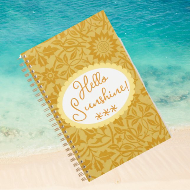 Hallo Sunshine Golden Yellow Floral Planer (Save your memories here)
