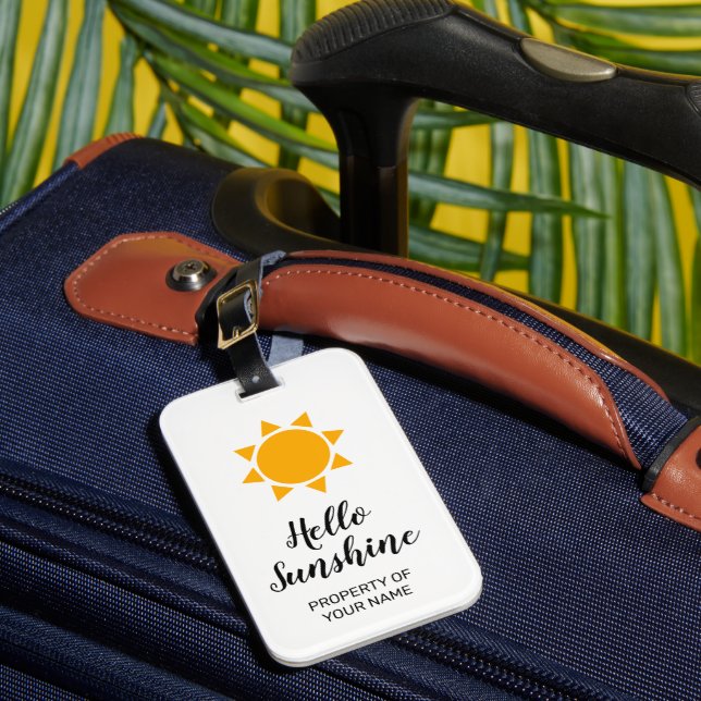 Hallo Sunshine niedliche Sommerurlaubsreise nach M Gepäckanhänger (Vorderseite Insitu 1)