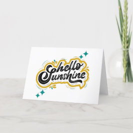 Hallo Sunshine! Niedliches Gelbe Zitat Dankeskarte