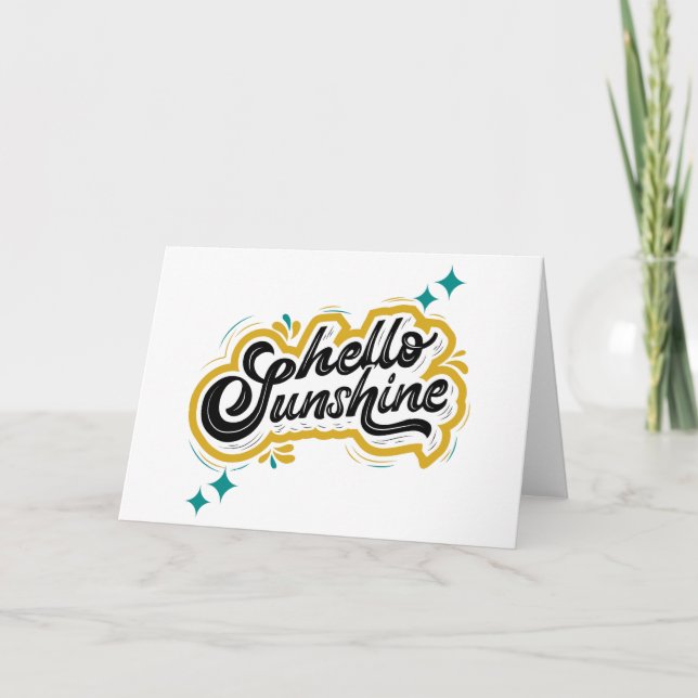 Hallo Sunshine! Niedliches Gelbe Zitat Dankeskarte (Vorderseite)