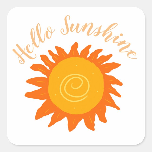 Hallo Sunshine Quadratischer Aufkleber (Vorderseite)