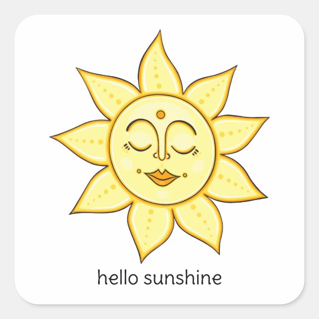 Hallo Sunshine Quadratischer Aufkleber (Vorderseite)