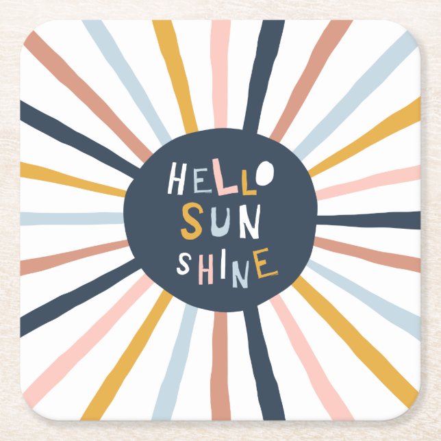 Hallo Sunshine Rechteckiger Pappuntersetzer (Vorderseite)