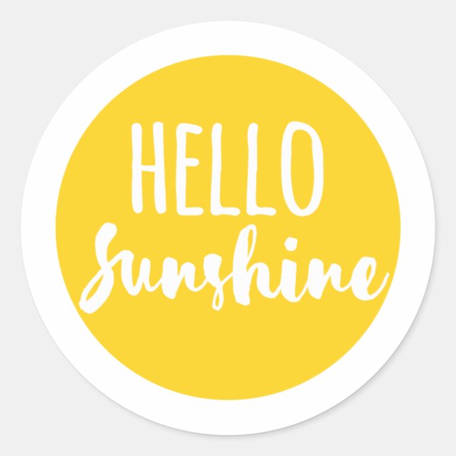 Hallo Sunshine Runder Aufkleber (Vorderseite)