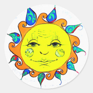 Hallo Sunshine Runder Aufkleber