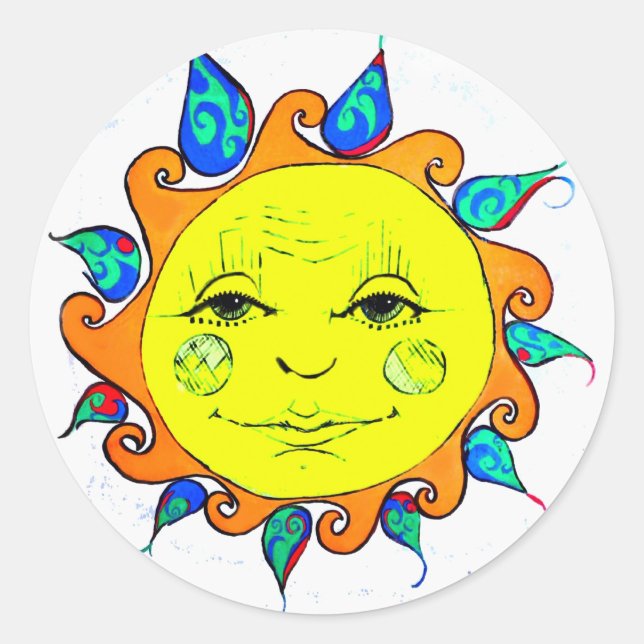 Hallo Sunshine Runder Aufkleber (Vorderseite)