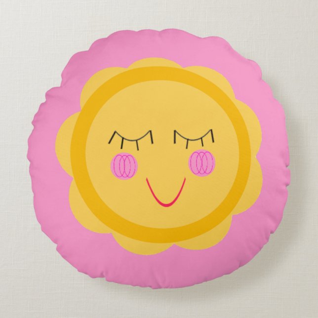 Hallo, Sunshine! Rundes Kissen (Vorderseite)
