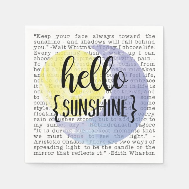 Hallo Sunshine Serviette (Vorderseite)