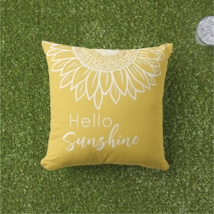 Hallo Sunshine Sonnenblume Außenkissen Kissen