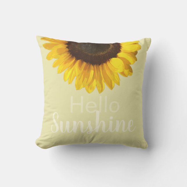 Hallo Sunshine Sonnenblume Außenkissen Kissen (Vorderseite)