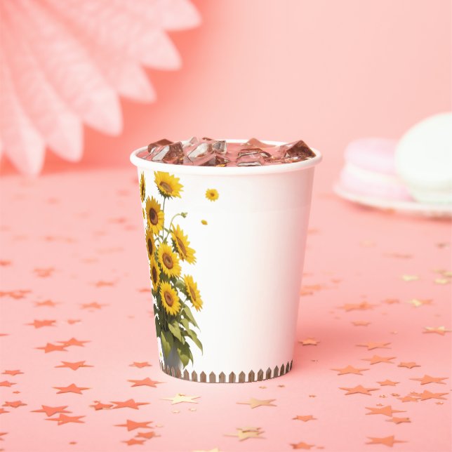 Hallo Sunshine Sonnenblume Garden Baby Dusche Pappbecher (Insitu)