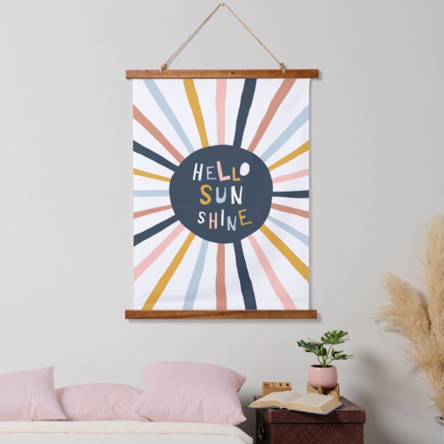 Hallo Sunshine Wandteppich Mit Holzrahmen (Schlafzimmer)