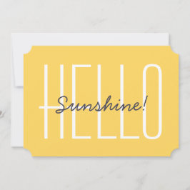 Hallo Sunshine Yellow Happy Niedliche Typografie Mitteilungskarte