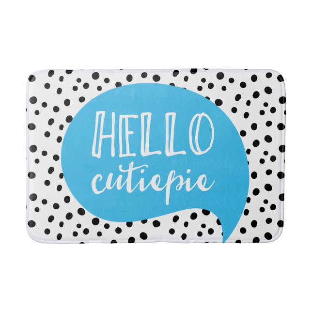 Hallo Süsse Pie Spotty Blue Badematte (Vorderseite)