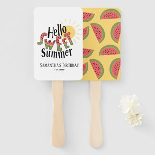 Hallo Süße Sommer Wassermelone Poolparty Geburtsta Fächer
