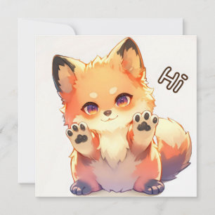 Hallo Süßer Fuchs Anime Feiertagskarte
