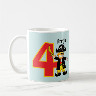 Hallo süßer Piratenjunge zum 4. Geburtstag Kaffeetasse