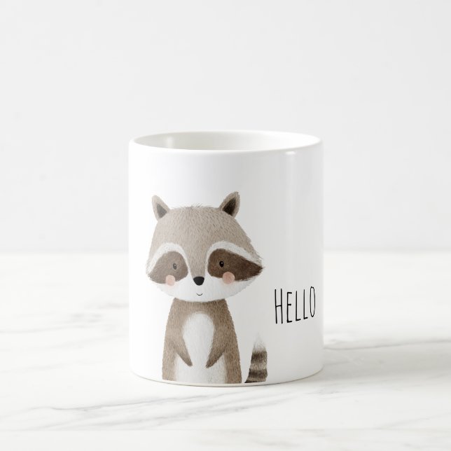 Hallo süßer Waschbär Tier Kaffeetasse (Mittel)
