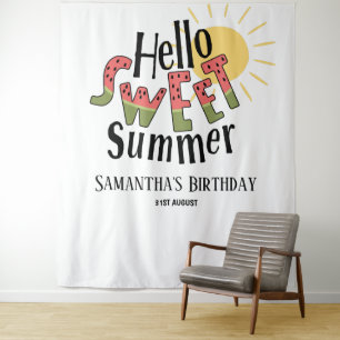 Hallo Sweet Summer Pool Party Hintergrund Wandteppich