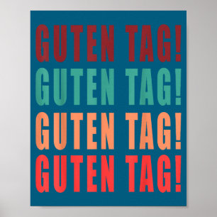 Hallo Tag Hallo Tag Hallo Tag Hallo Tag Lustiger D Poster