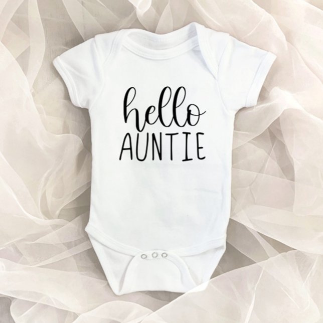 Hallo Tante Schwangerschaft Ankündigung Tante Baby Strampler (Von Creator hochgeladen)