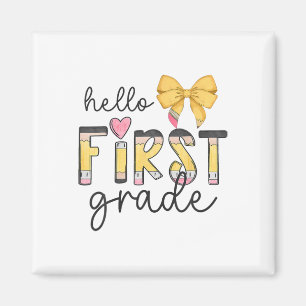 Hallo Team der ersten Klasse Lehrer Mädchen Rückse Magnet