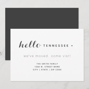 Hallo Tennessee Neue Zuhause, die wir bewegt haben Ankündigung