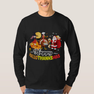 Hallo Thanks Mas Halloween Turkey Thanksgiving Xma T-Shirt
