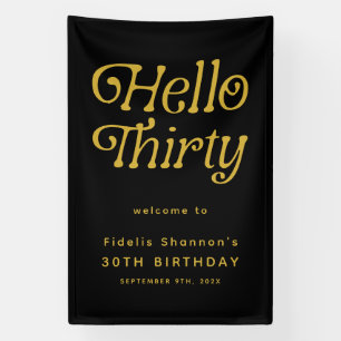 Hallo Thirty Retro 30. Geburtstag Willkommen Banner
