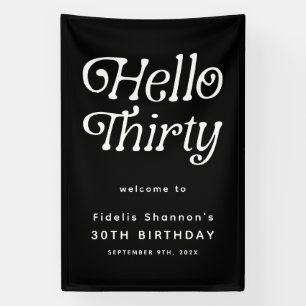 Hallo Thirty Retro 30. Geburtstag Willkommen Banner