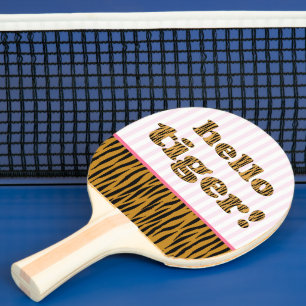 Hallo Tiger! Fun Tiger Print Quote Tischtennis Schläger