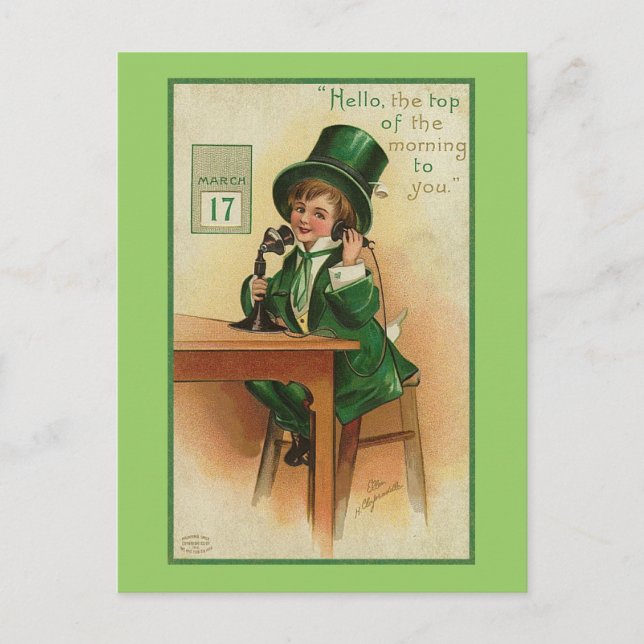 Hallo, Top of the Morning zu dir Postkarte (Vorderseite)