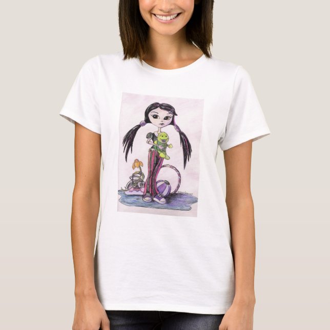 Hallo Transportwagen: "Leela" das Pouty Mädchen T-Shirt (Vorderseite)